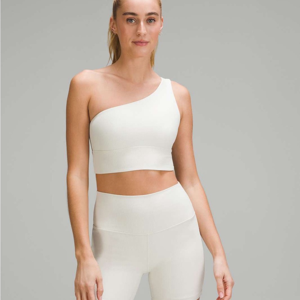 Lululemon  One-Shoulder Cream Sports Bra